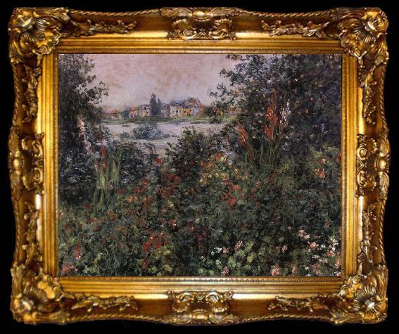 framed  Claude Monet Fleurs a Vetheuil, ta009-2